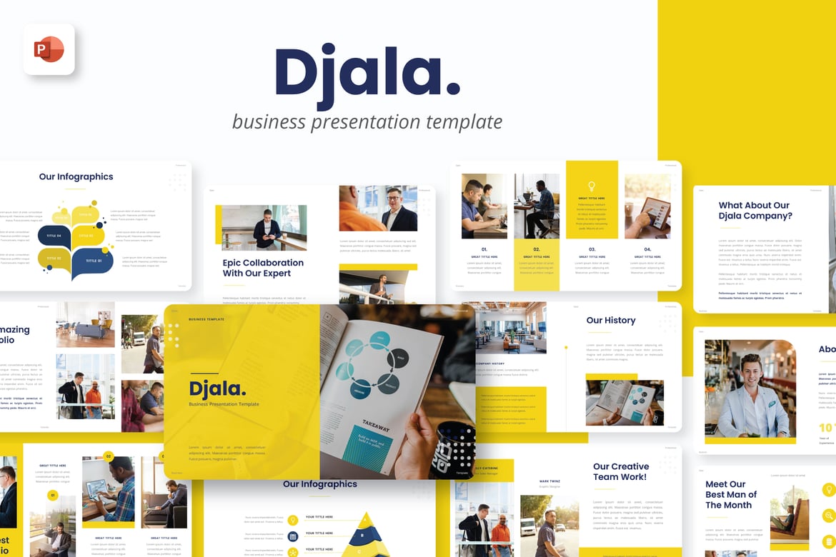 Template PowerPoint Djala untuk Presentasi Bisnis yang Menarik