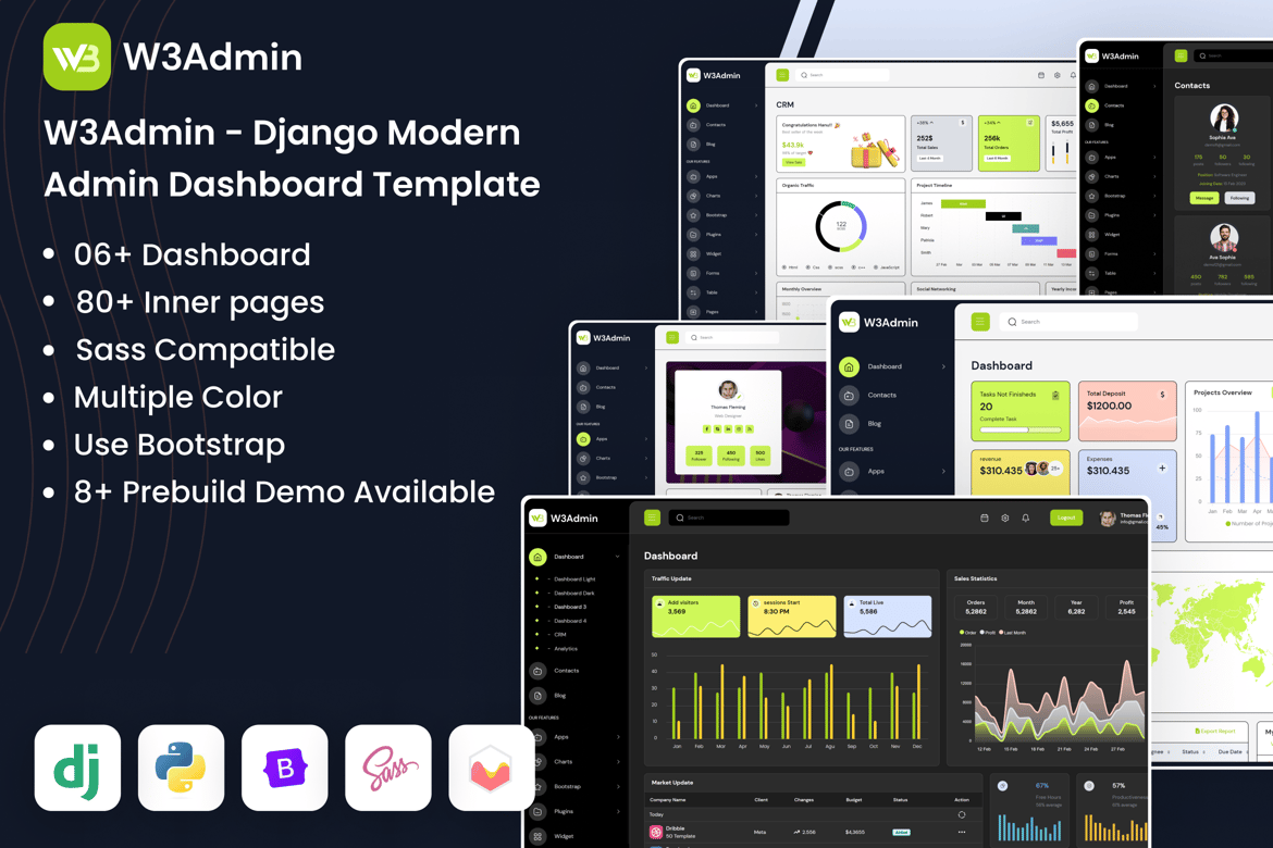 Template Website Admin Dashboard Modern untuk Django