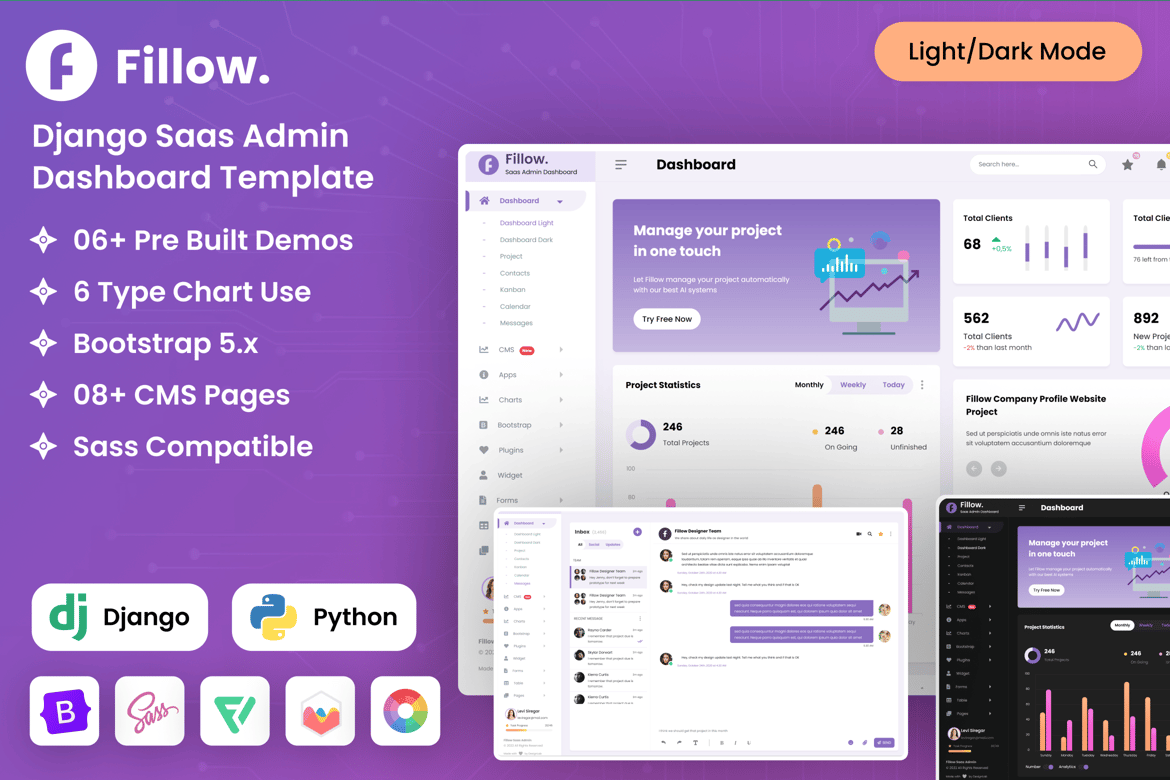 Template Website Dashboard Admin Django Modern dan Responsif