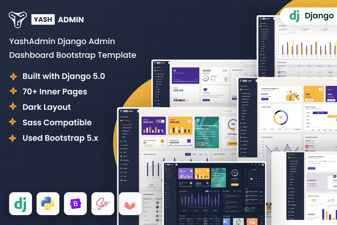 Template Dashboard Admin Manajemen Penjualan Django yang Profesional