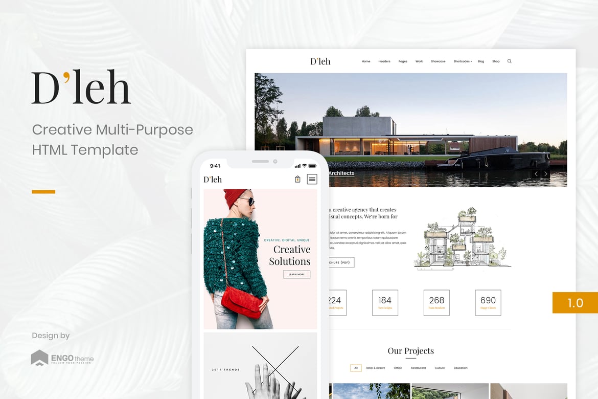 D'leh | Template Website Multi-Purpose yang Kreatif dan Elegan