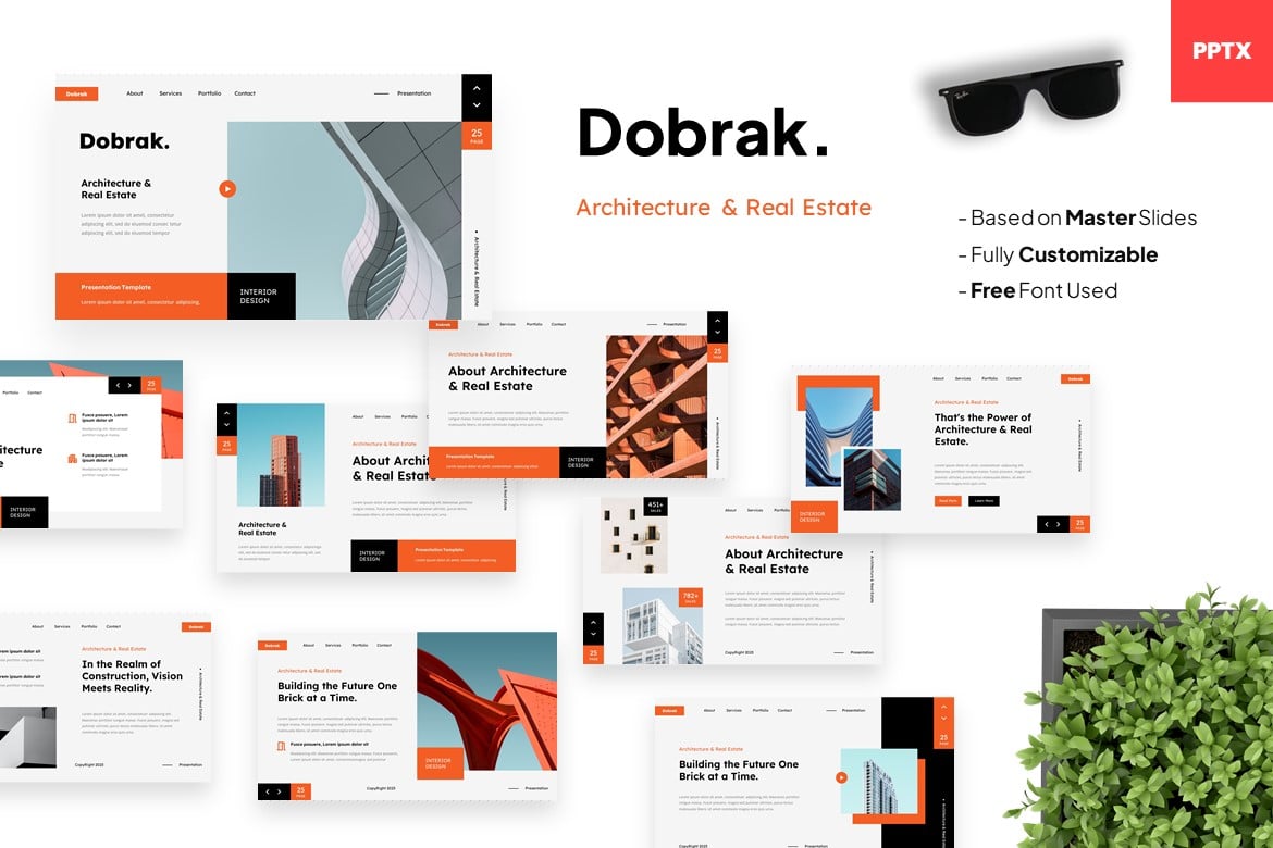 Dobrak - Template Powerpoint Arsitektur & Real Estate yang Modern dan Profesional