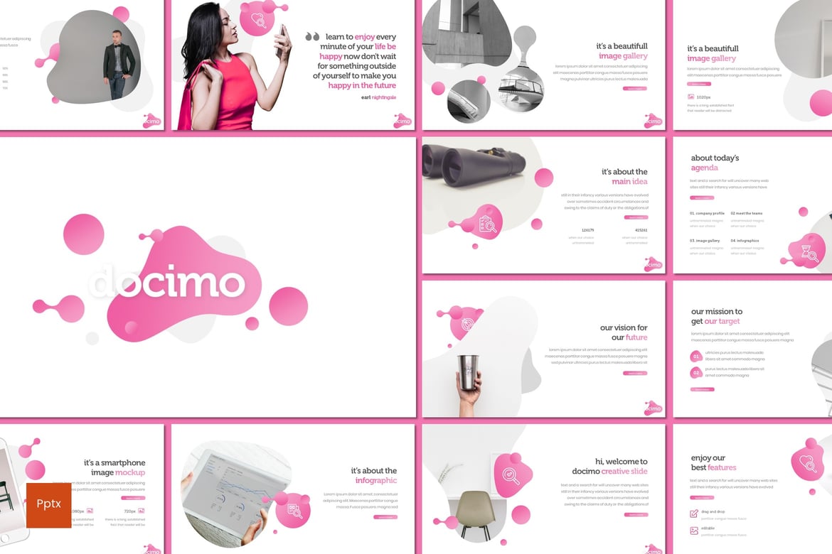 Docimo - Template PowerPoint Kreatif dan Minimalis