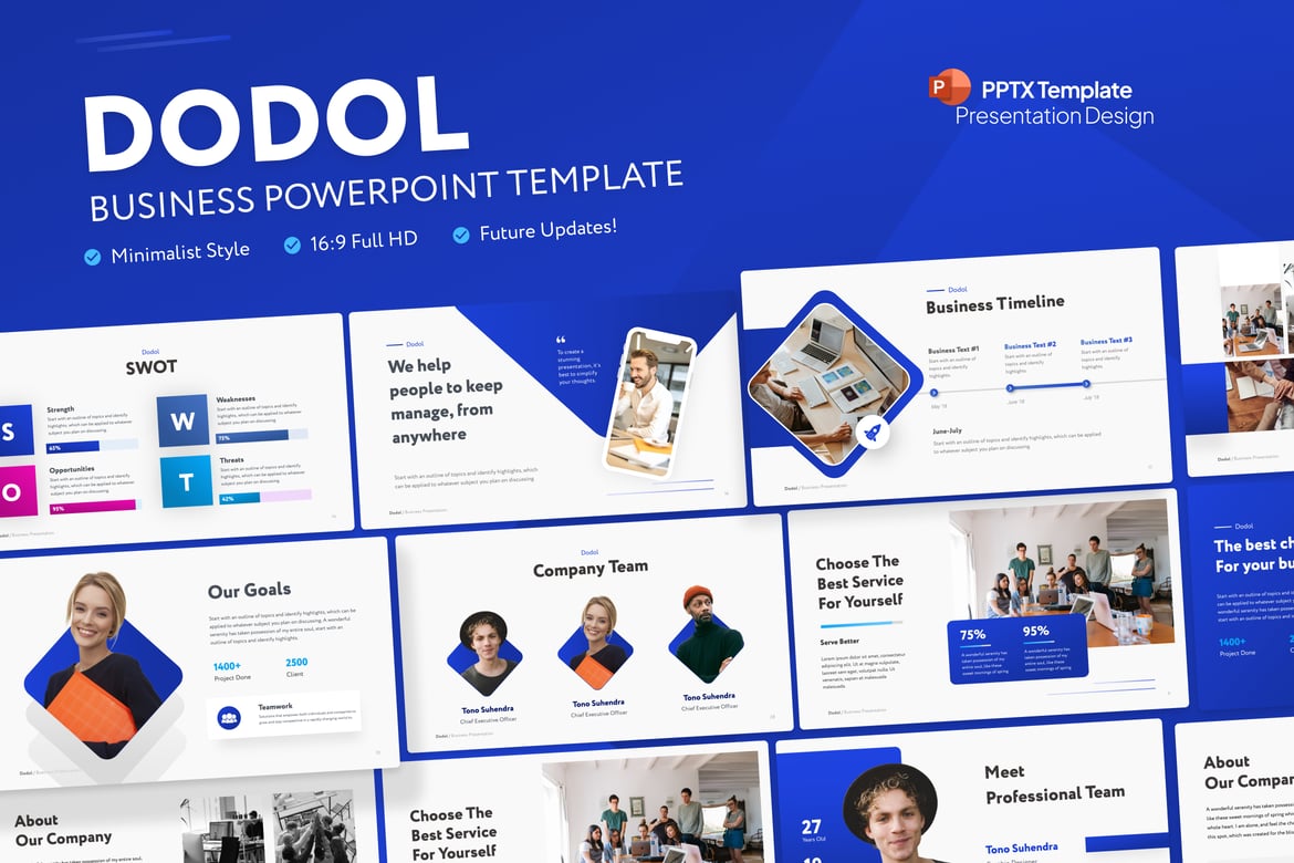 Template PowerPoint Bisnis Modern Dodol