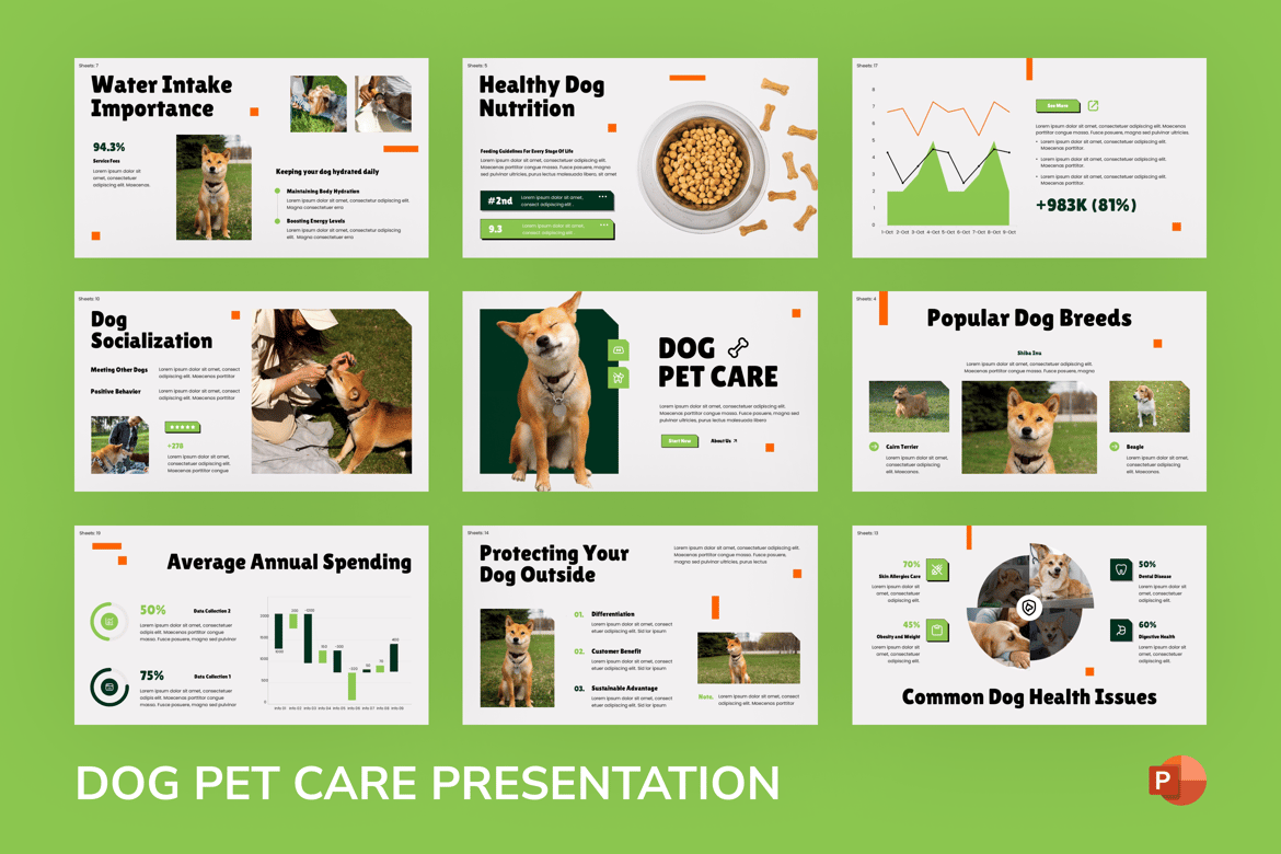 Template Presentasi Perawatan Anjing yang Profesional dan Menarik