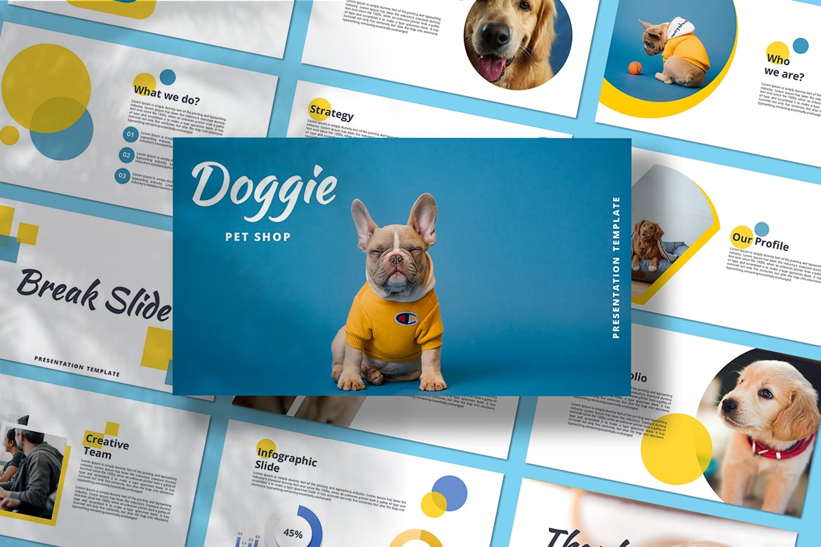 Template Presentasi PowerPoint Doggie yang Menarik