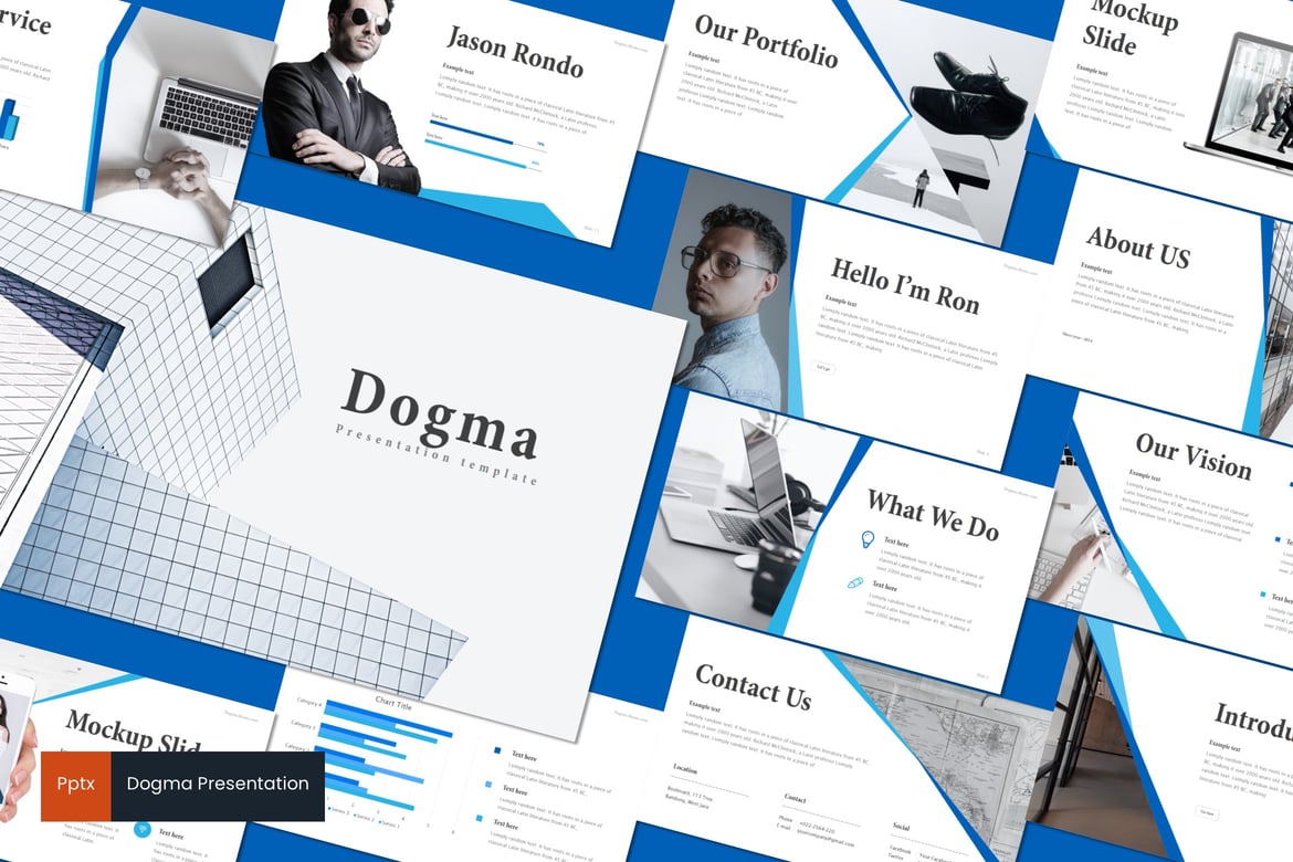 Template Presentasi Powerpoint Dogma - Kreatif dan Minimalis
