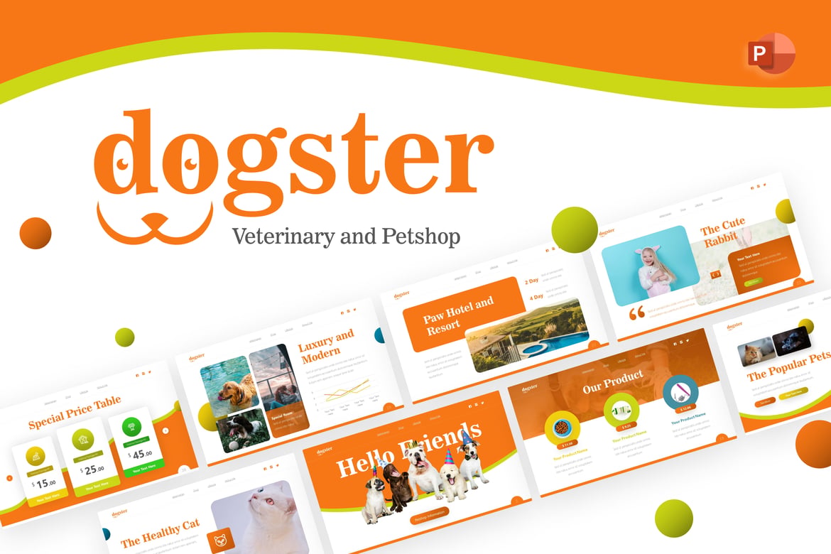 Template Presentasi Powerpoint Dogster untuk Pecinta Hewan