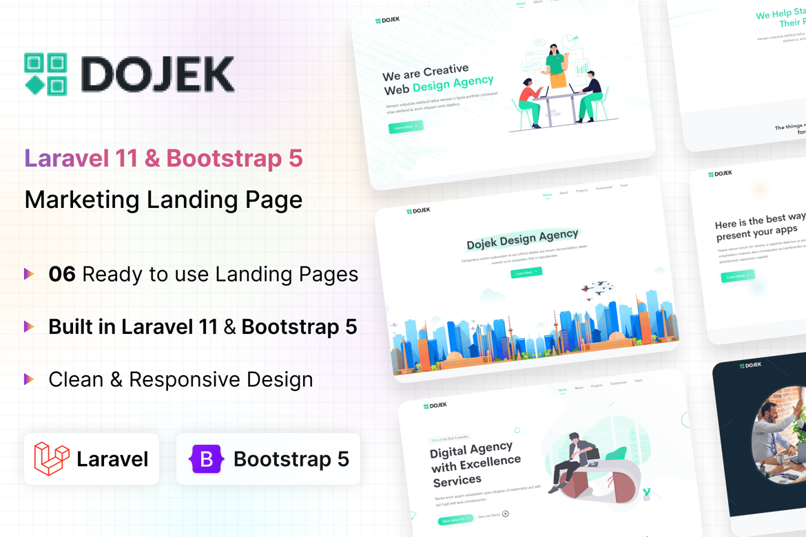 Dojek - Template Website Landing Page Laravel yang Responsif dan Modern