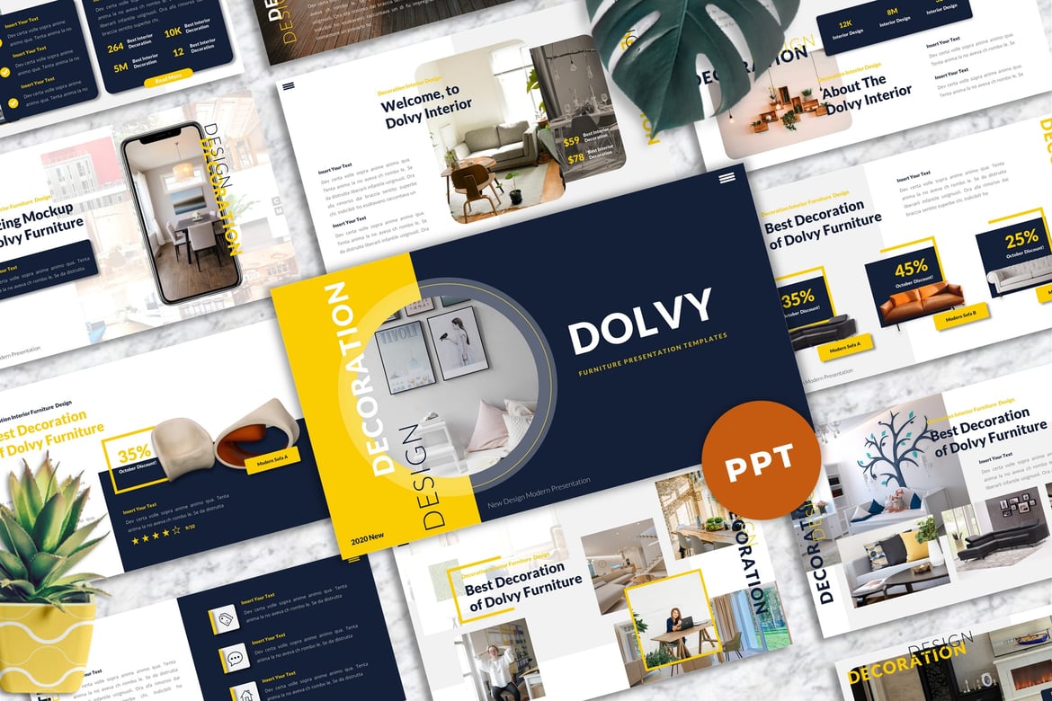 Dolvy - Template PowerPoint Furniture yang Menarik dan Profesional