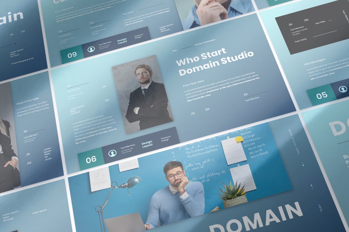 Template Presentasi Bisnis Domain - PowerPoint yang Menarik dan Profesional