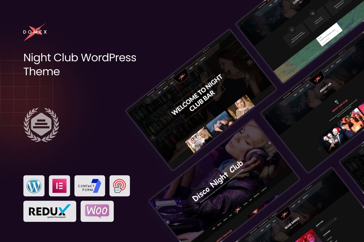 Domex - Tema WordPress Klub Malam yang Menarik dan Modern