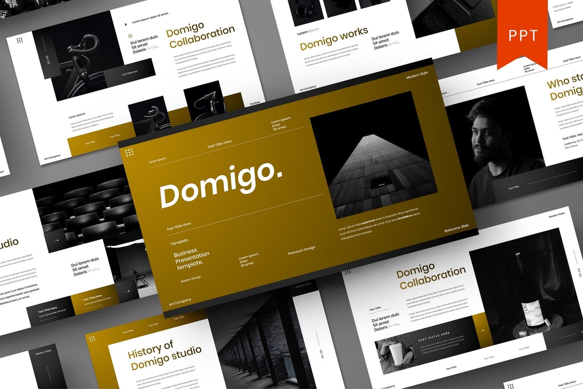 Domigo – Template PowerPoint Bisnis yang Menarik