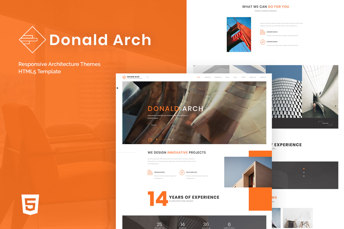 Donald Arch - Template Website Arsitektur Responsif HTML5 yang Elegan