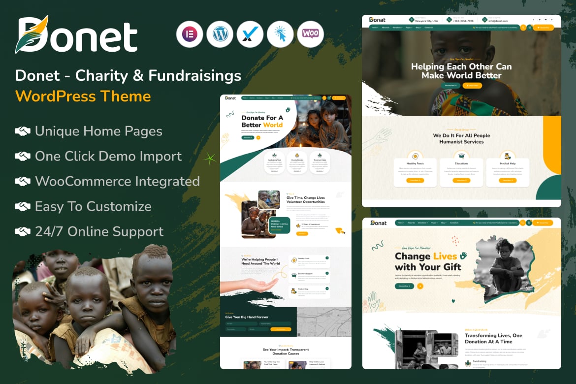 Donat - Tema WordPress untuk Amal dan Penggalangan Dana yang Menarik