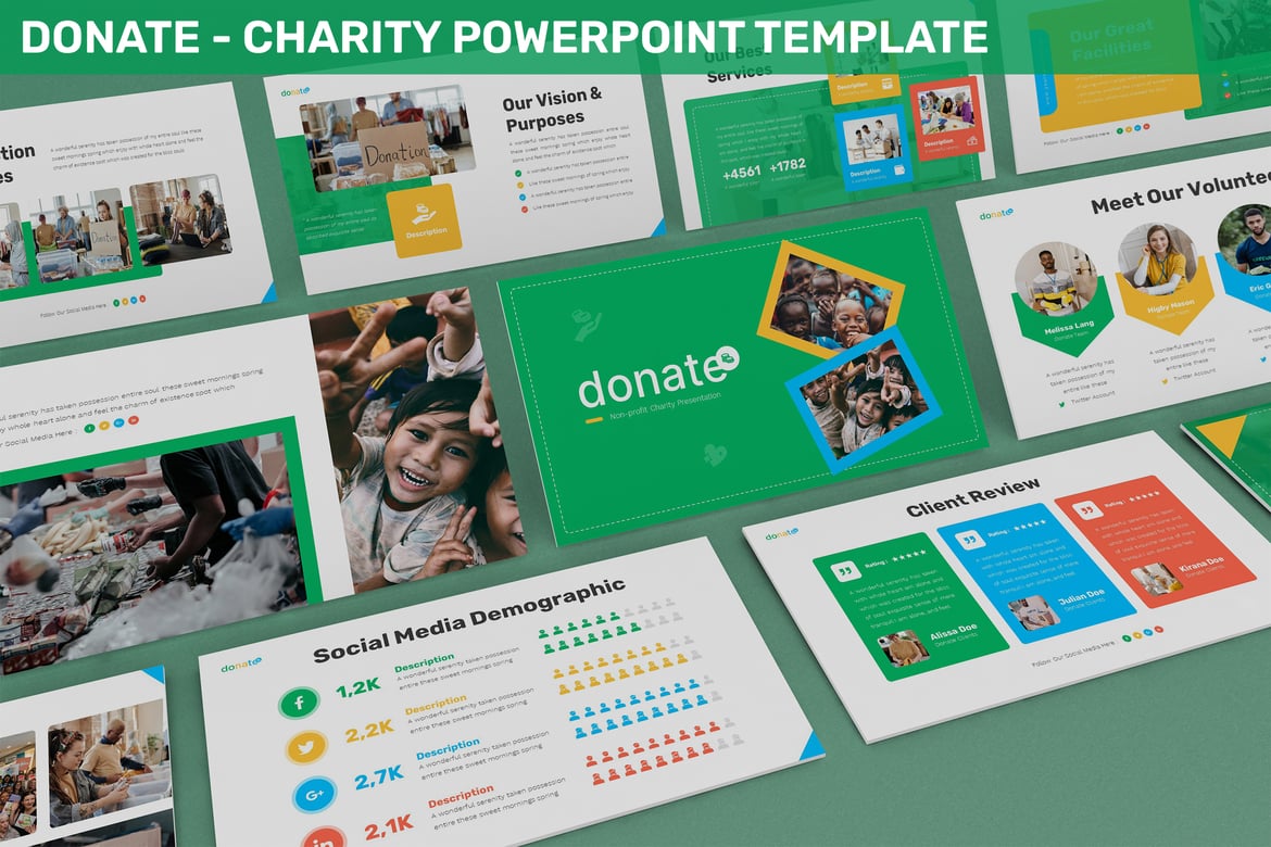 Template Powerpoint Amal yang Menarik dan Ceria