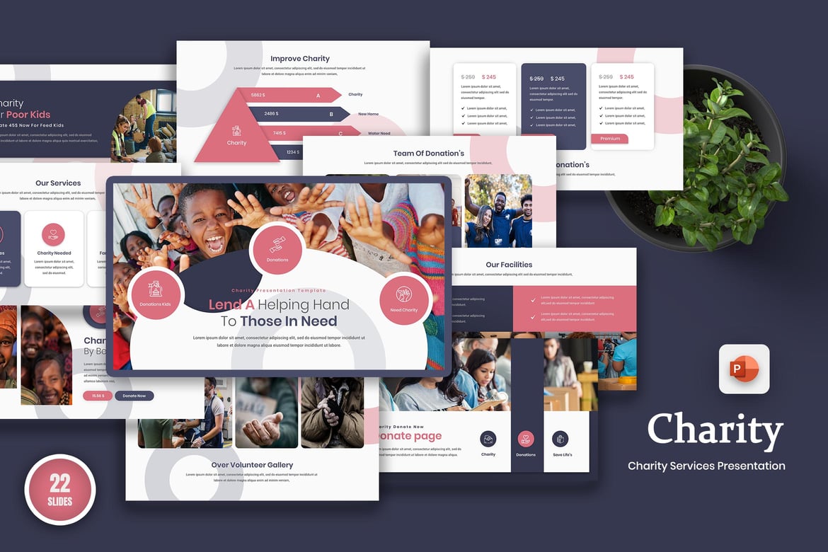 Template Presentasi PowerPoint Donasi yang Menarik