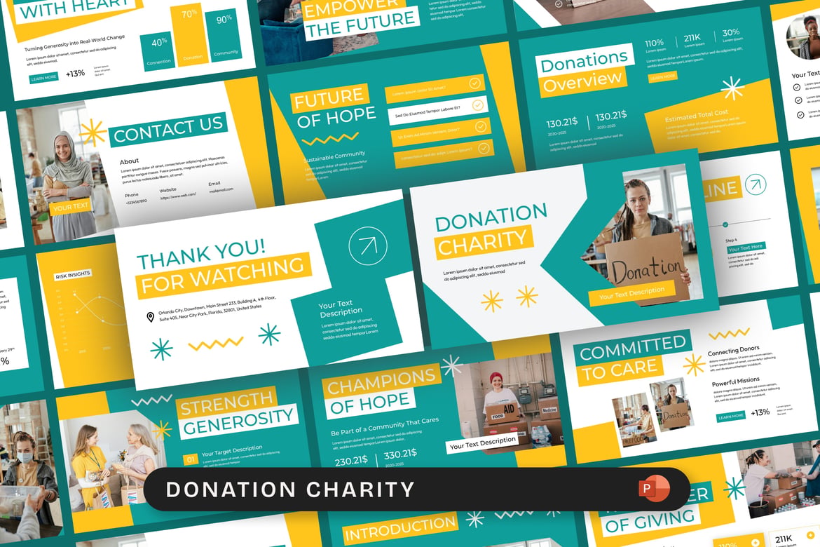 Template PowerPoint Amal yang Menginspirasi