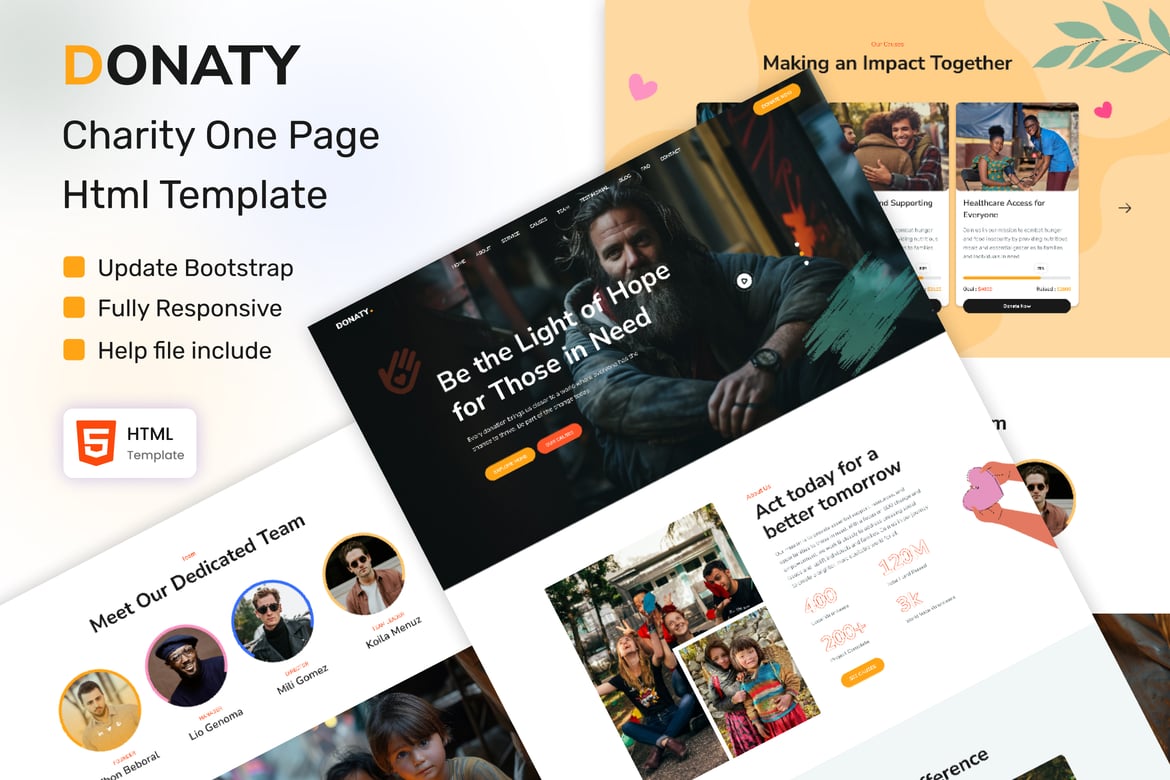 Donaty - Template Website Penggalangan Dana untuk Amal dan Organisasi Nirlaba
