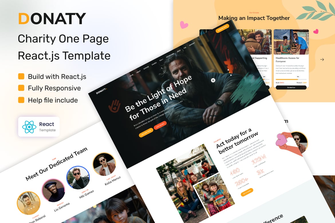 Donaty - Template Website Amal Modern Berbasis ReactJS