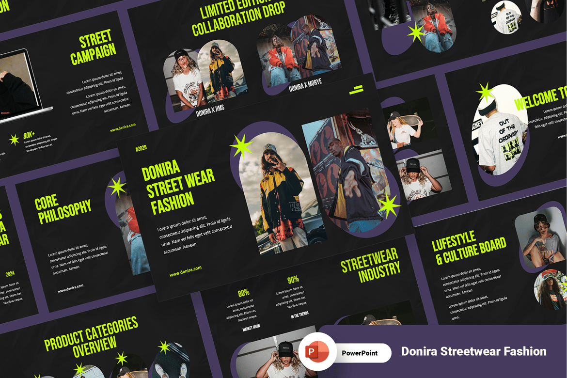 Template Presentasi Fashion Streetwear Doniara yang Menarik