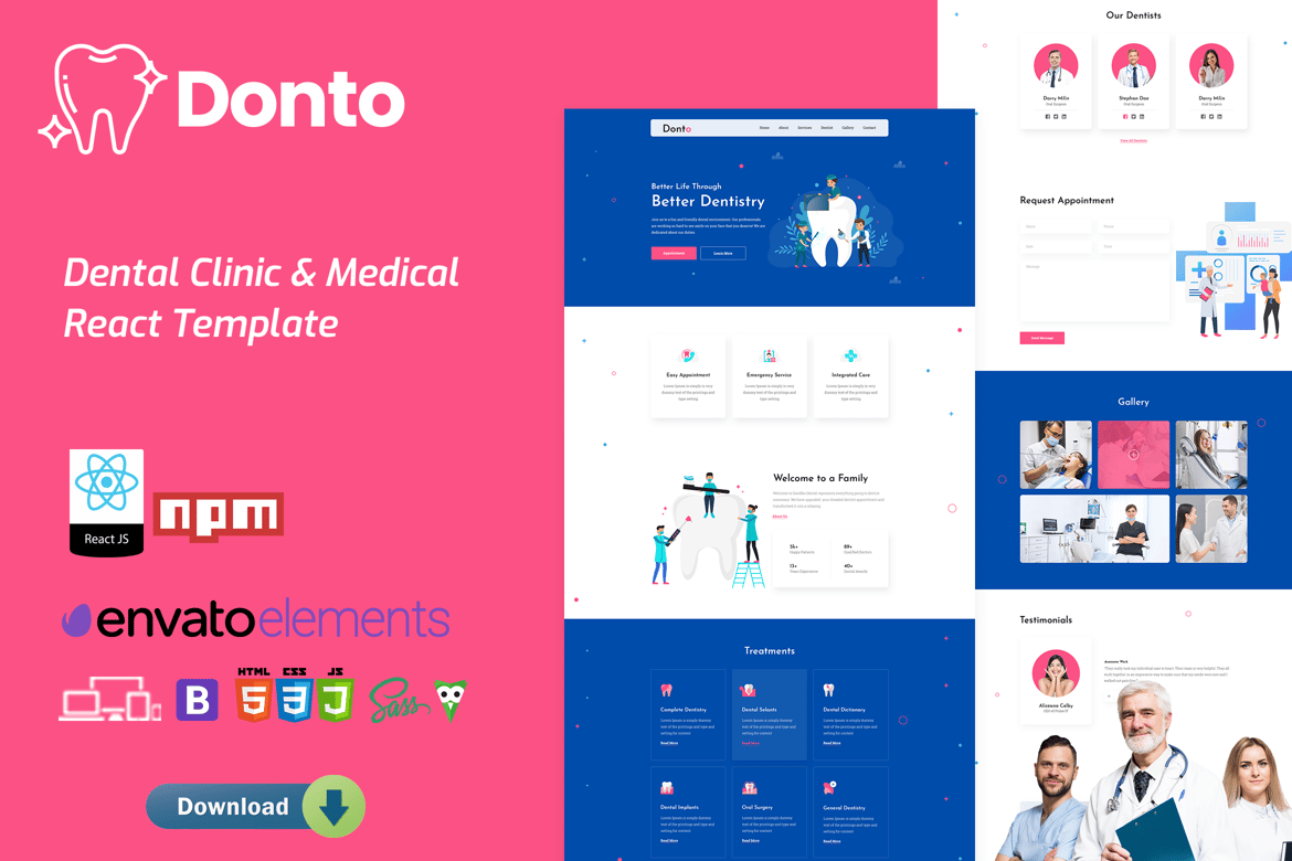 Donto - Template Website Klinik Gigi & Medis Berbasis React