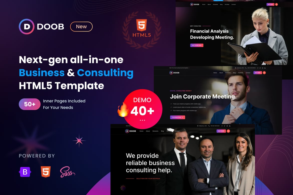 Doob - Template Website Bisnis & Konsultasi Bootstrap 5 yang Modern