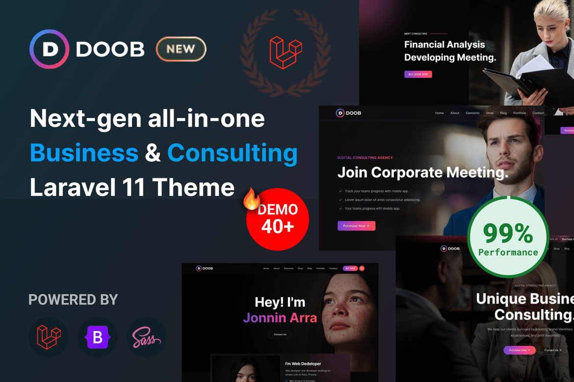 Template Website Doob Laravel 11 untuk Bisnis dan Konsultasi