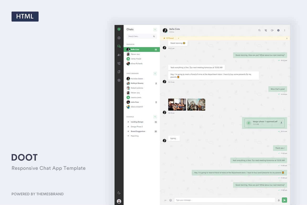 Doot - Template Website Chat Modern untuk Sketch, Figma & Adobe XD
