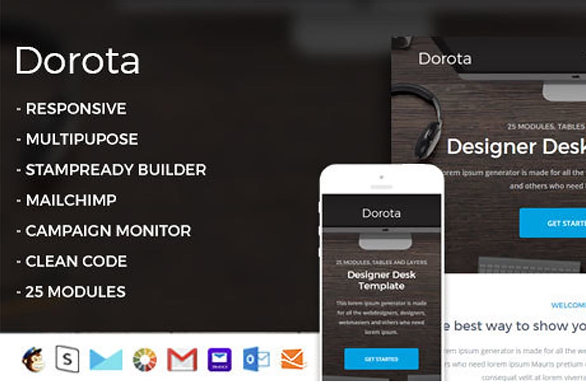 Template Email Responsif Dorota yang Menarik