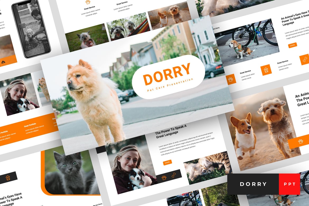 Dorry - Template PowerPoint Perawatan Hewan yang Menarik