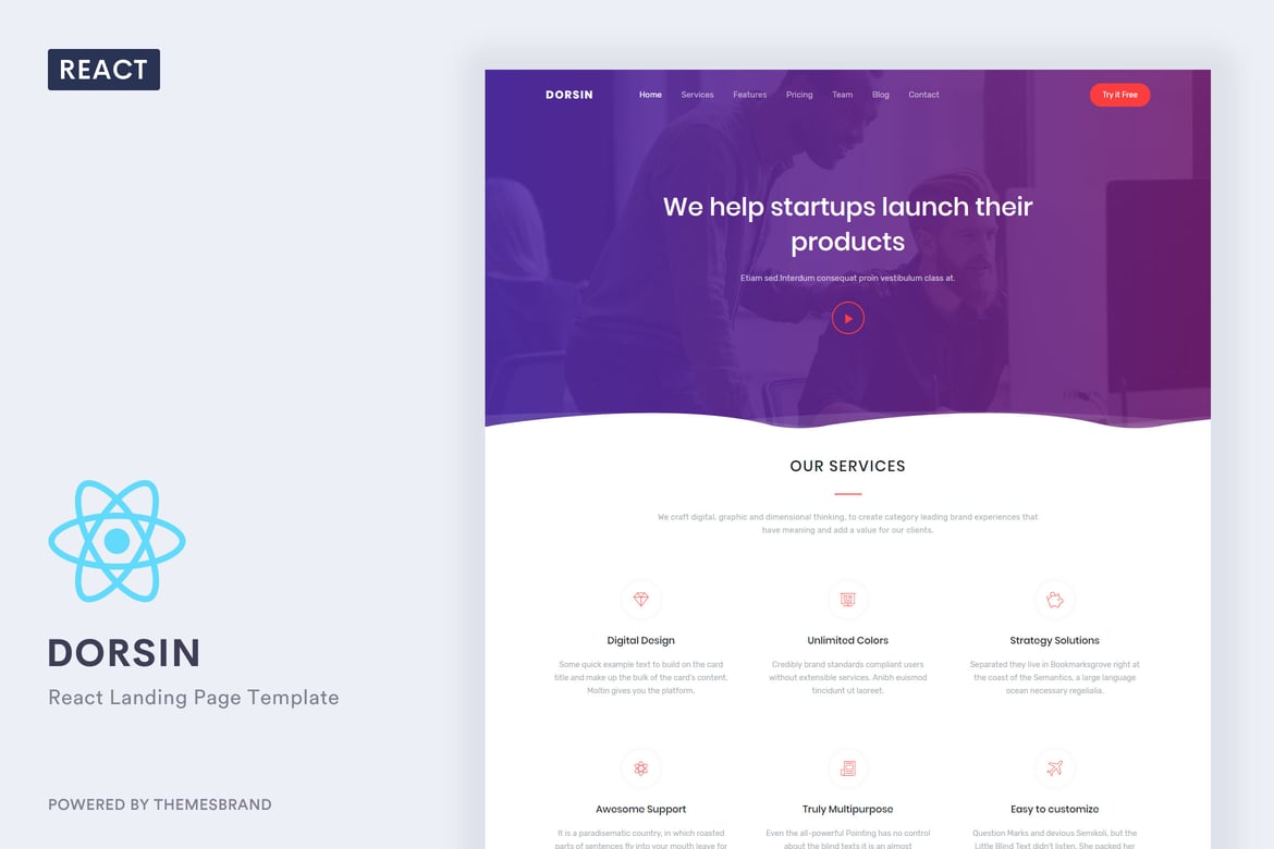 Dorsin - Template Website Landing Page React yang Responsif dan Modern