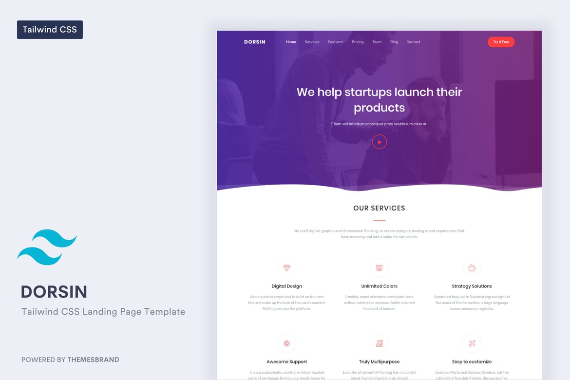 Dorsin - Template Website Landing Page Modern dengan Tailwind CSS