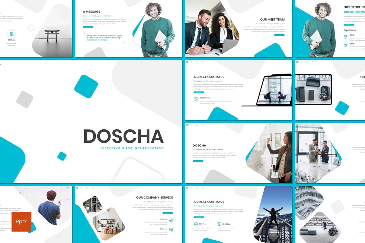 Template Presentasi Kreatif Doscha - Solusi Minimalis untuk Semua Kebutuhan Anda