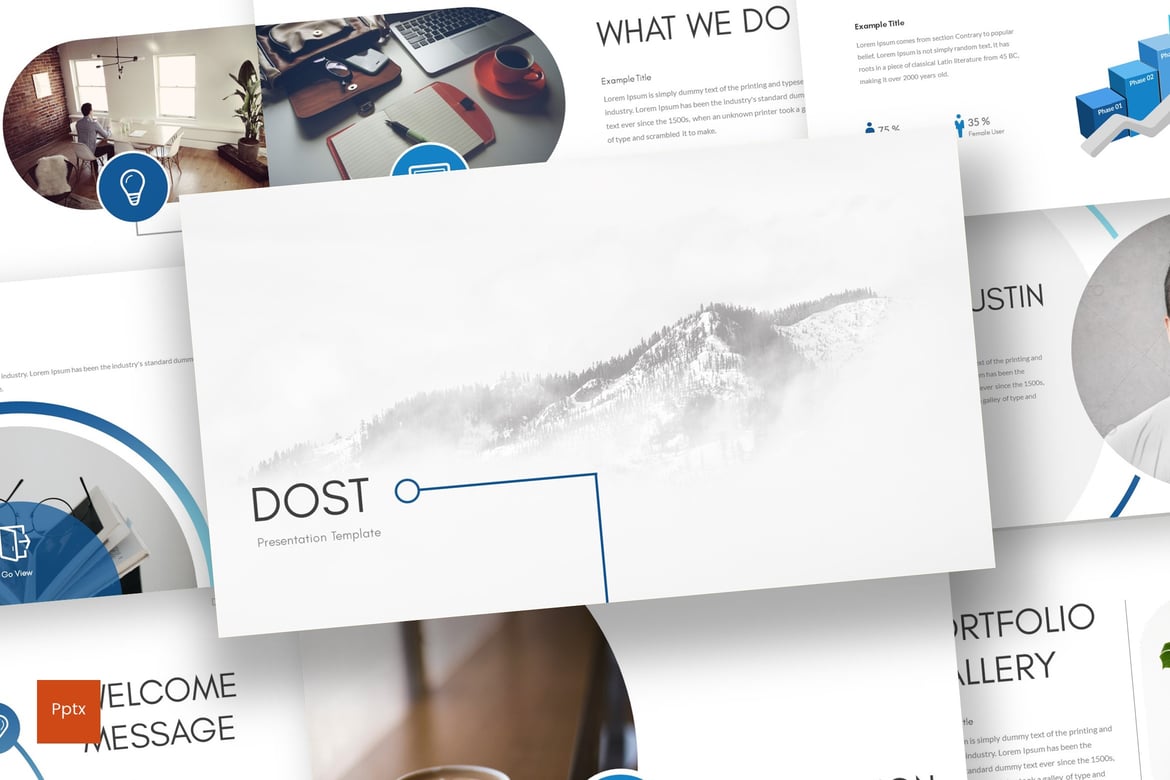 Dost - Template Presentasi PowerPoint Modern dan Kreatif