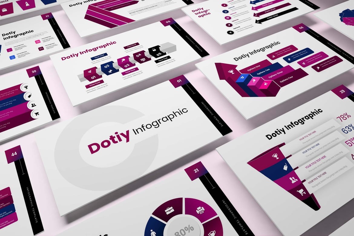 Template Presentasi PowerPoint Dotiy Infografis yang Menarik