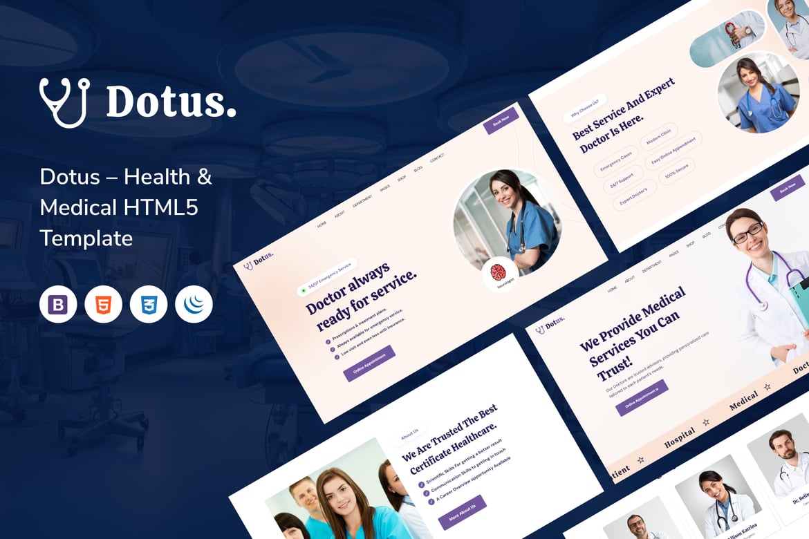 Dotus – Template Website Kesehatan dan Medis yang Modern