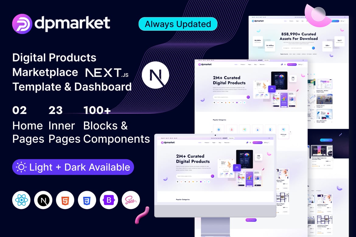 DpMarket – Template Website Marketplace Digital Multi-Vendor Next.js