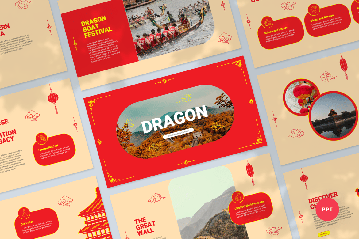 Template Presentasi PowerPoint Naga - Solusi Modern untuk Bisnis Anda