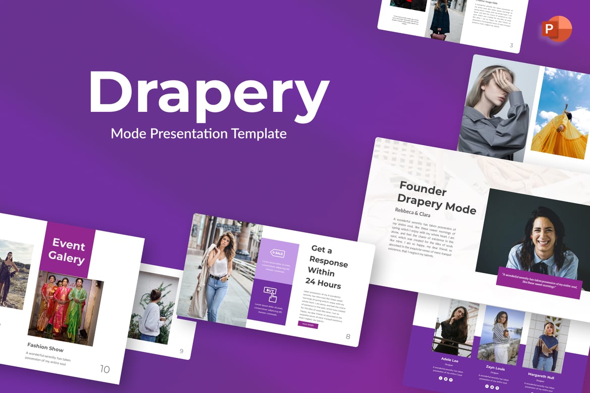 Template Presentasi Minimalis Ungu untuk Fashion yang Menarik