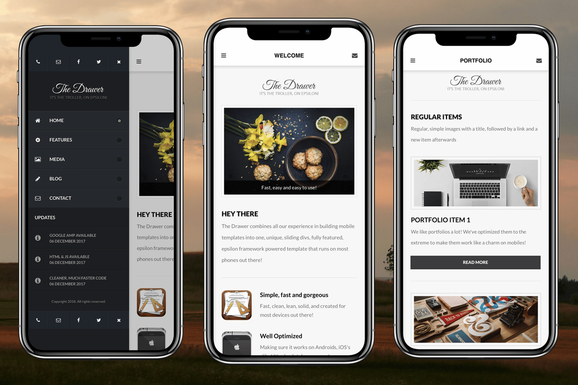 Template Website Drawer | Solusi Mobile Modern dengan Google AMP