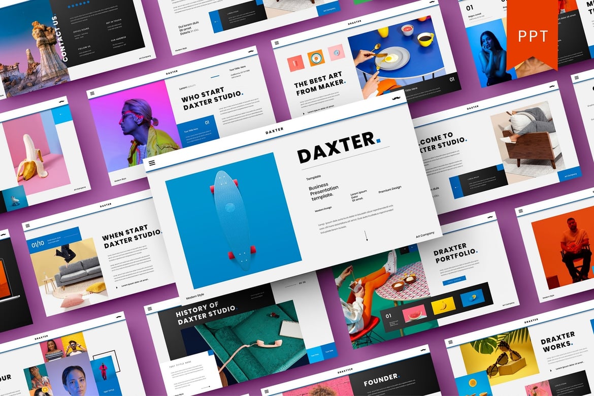 Draxter – Template PowerPoint Bisnis yang Menarik
