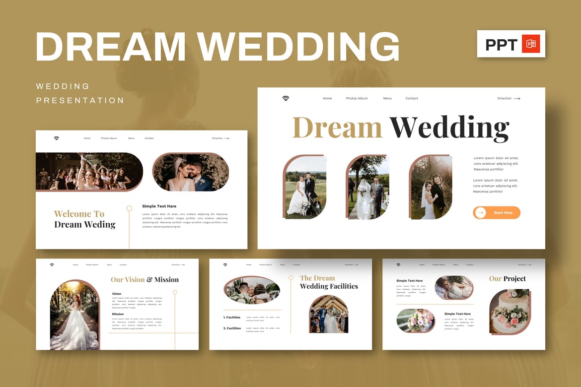 Template Presentasi Pernikahan Impian - Powerpoint yang Elegan