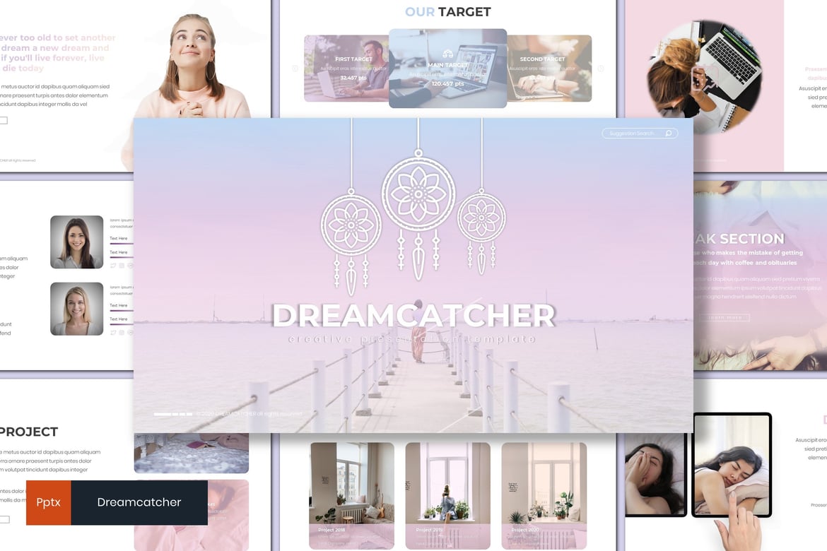 Template Presentasi Dreamcatcher - Kreatif dan Minimalis untuk Kesuksesan Anda