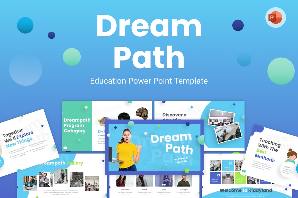 Template PowerPoint Pendidikan Dreampath yang Modern dan Elegan
