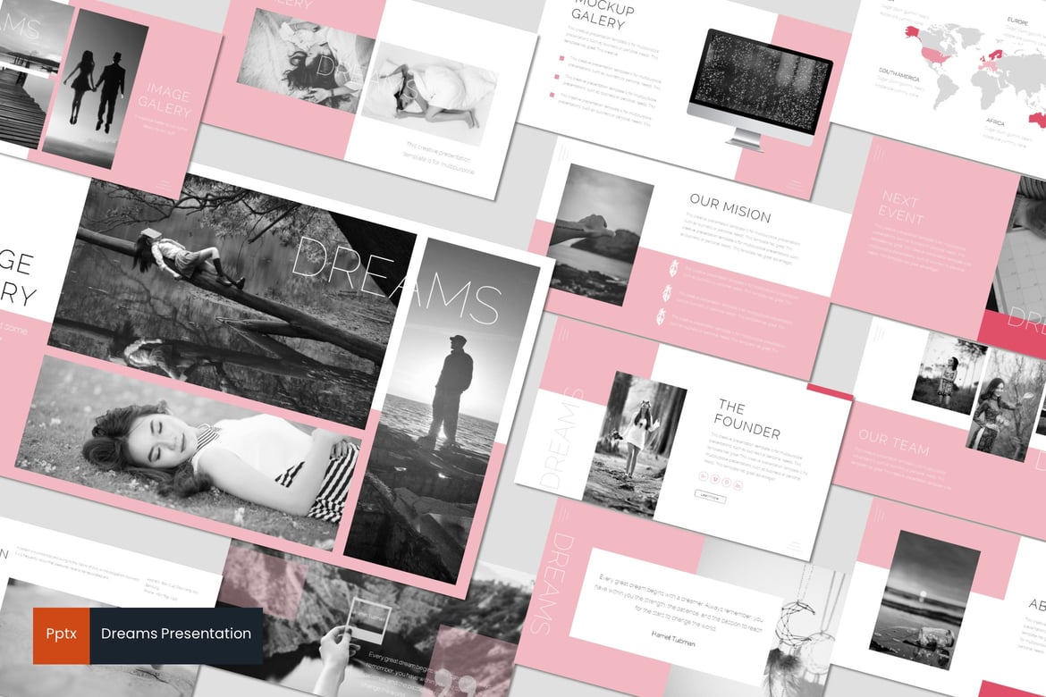 Template Presentasi PowerPoint Dreams - Desain Minimalis dan Kreatif