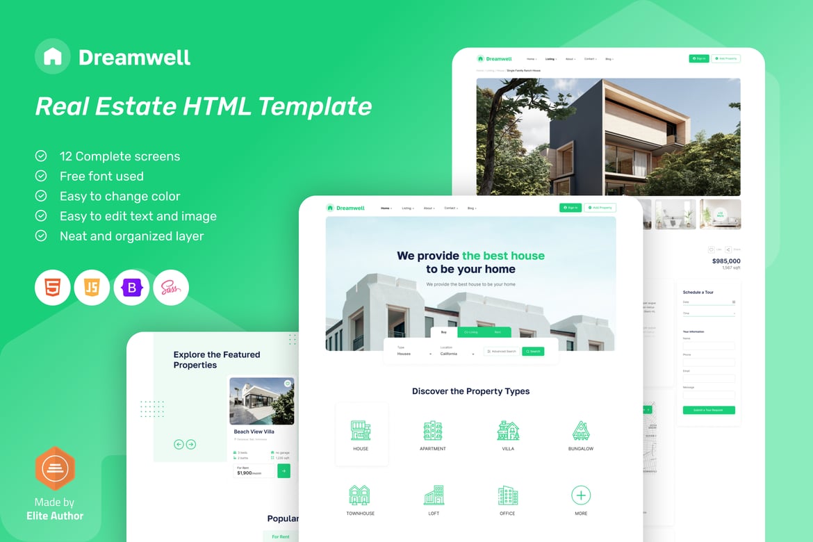 Dreamwell – Template Website Real Estate Modern dan Profesional