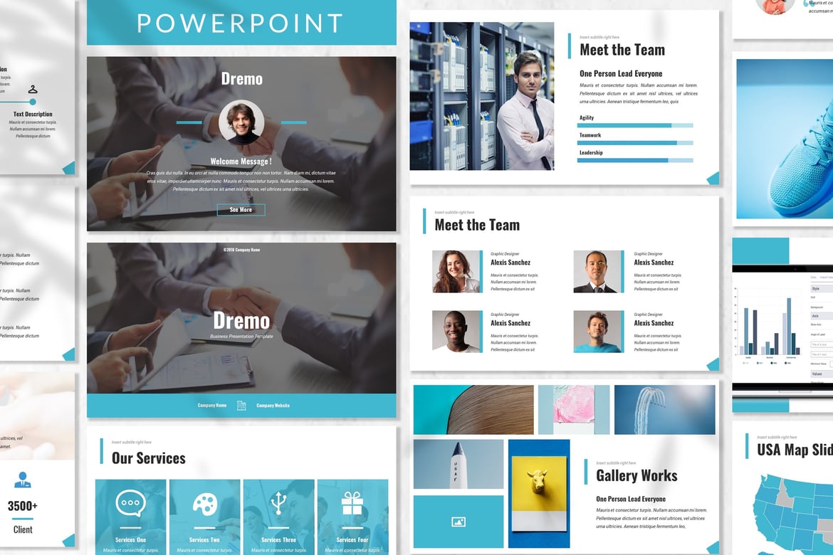 Dremo - Template Powerpoint Bisnis Modern dan Minimalis