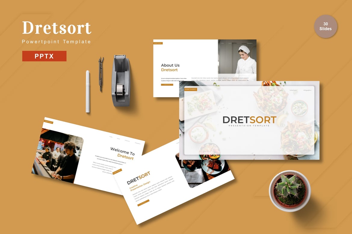 Dretsort - Template Presentasi PowerPoint Menawan