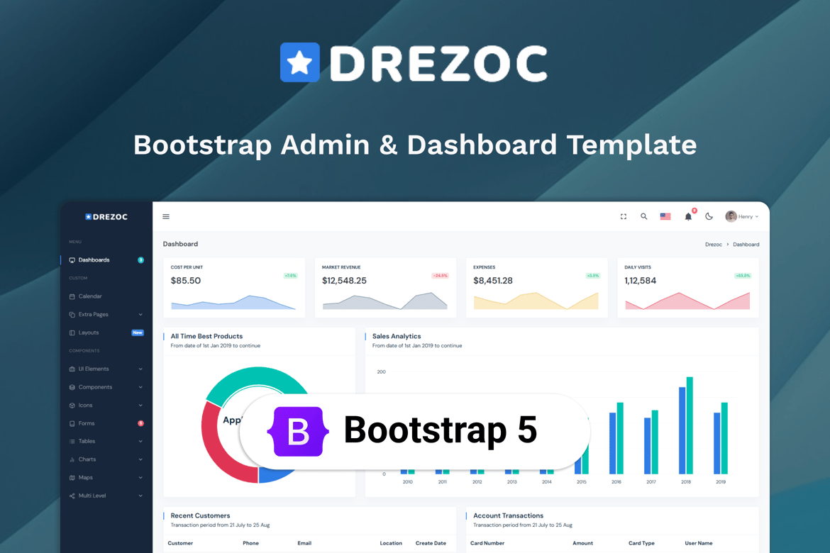 Drezoc - Template Admin dan Dashboard Bootstrap yang Fleksibel